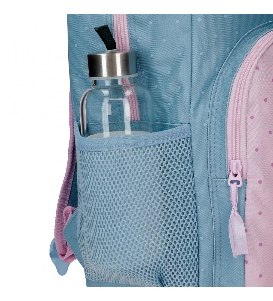 Mochila compacta Roll Road Peace azul, rosa