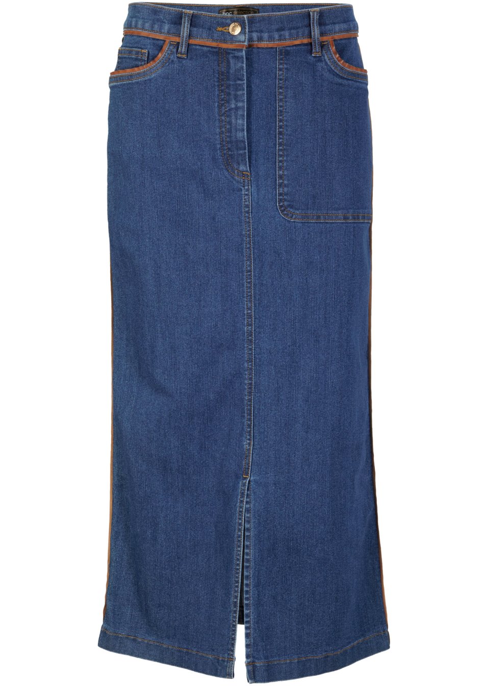 Jupe en jean avec passepoil PU