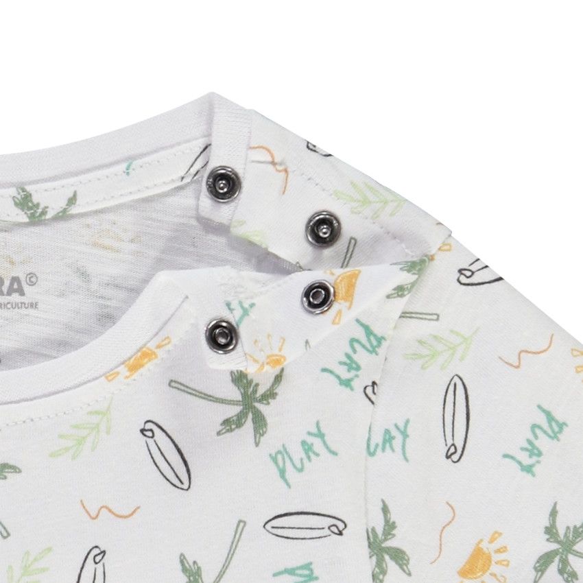 Lot de 4 t-shirt manches courtes en jersey print surf pour bébé garçon - Blanc