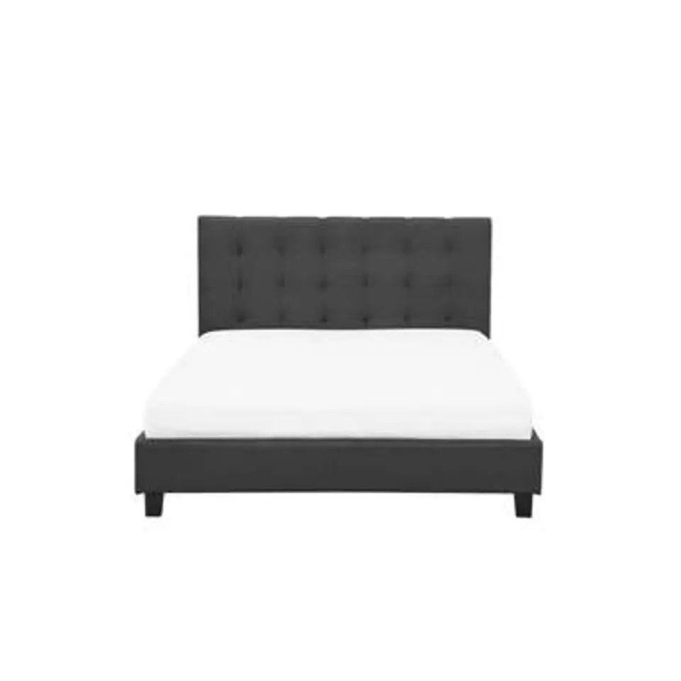 ROCHELLE - Tweepersoonsbed - Donkergrijs - 140 x 200 cm - Polyester