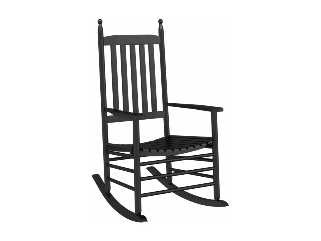 Chaises à bascule avec sièges incurvés lot de 2 noir peuplier