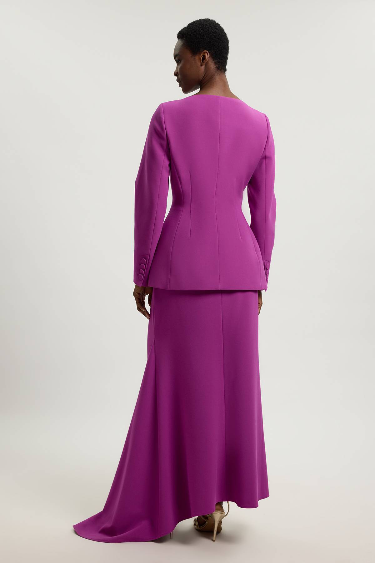 KarenMillen Jupe Maxi À Cascade En Tissu Stretch Compact