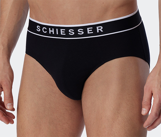 3 SCHIESSER Rio-Slips mit Bio-Baumwolle, schwarz