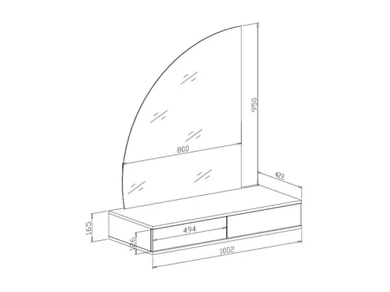 Coiffeuse suspendue avec miroir à LEDs - 2 tiroirs - Beige mat - JINEZA