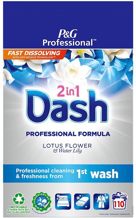 Dash - 2in1 Waspoeder - Lotusbloem & Lelie - 2 in 1 Formule - Krachtige Reiniging
