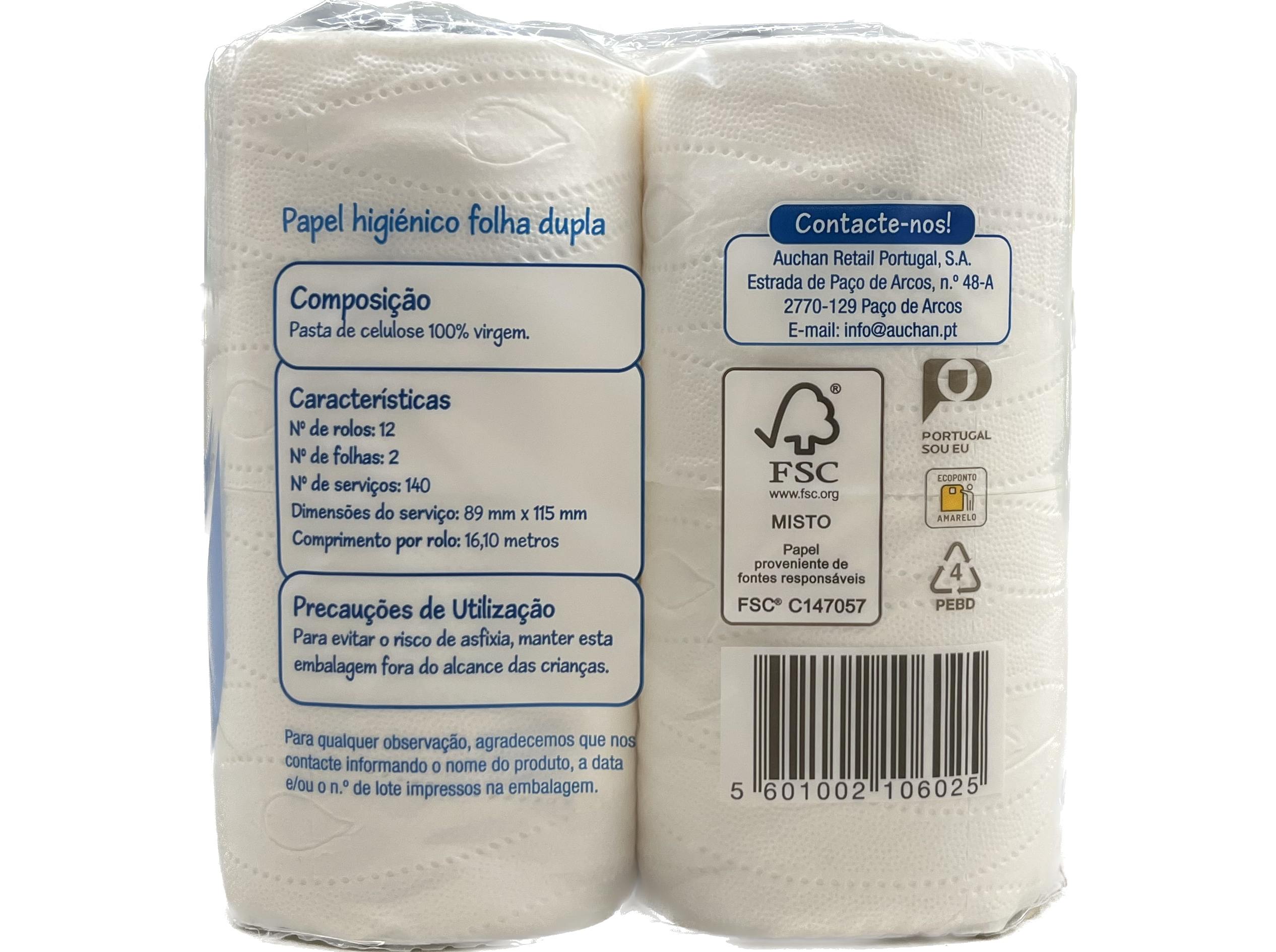 PAPEL HIGIÉNICO POLEGAR FOLHA DUPLA 12 ROLOS