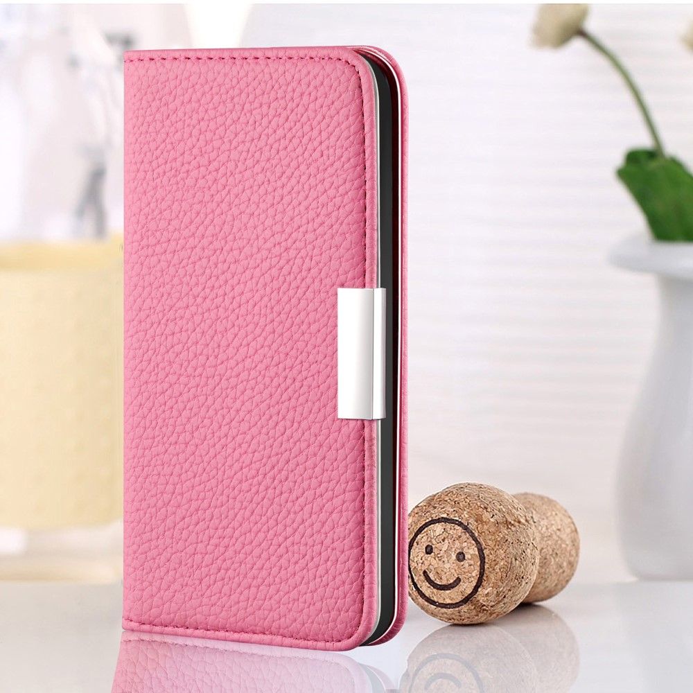 Samsung Galaxy S21 FE 5G Leder Tasche Flip Cover Litchi Look - Rosa