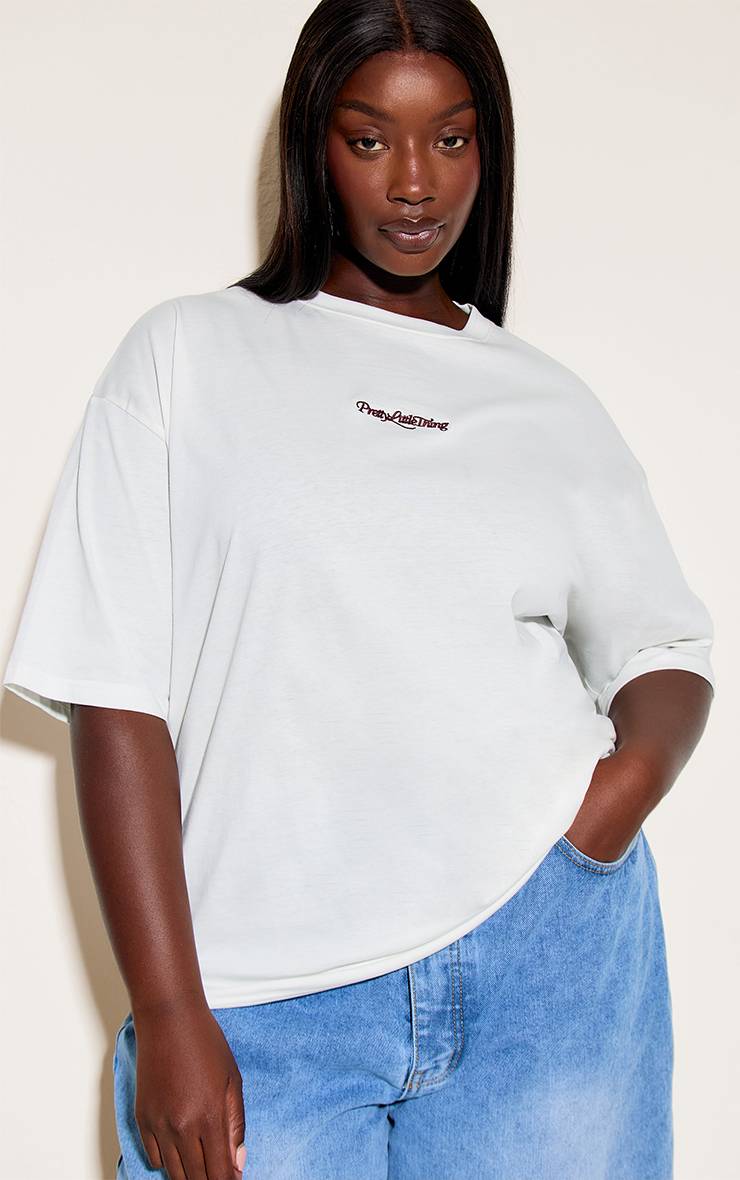 Crème T-shirt Oversize Prettylittlething Basic Plus