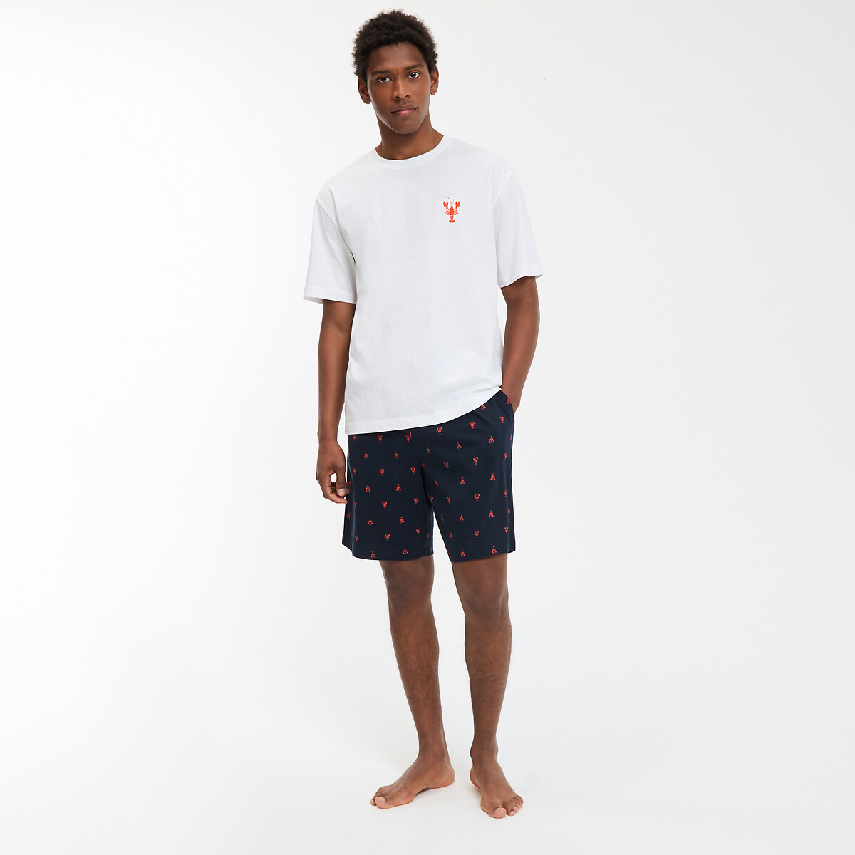 COLEÇÃO LA REDOUTE<br>Shorts de pijama de algodão, mangas curtas
