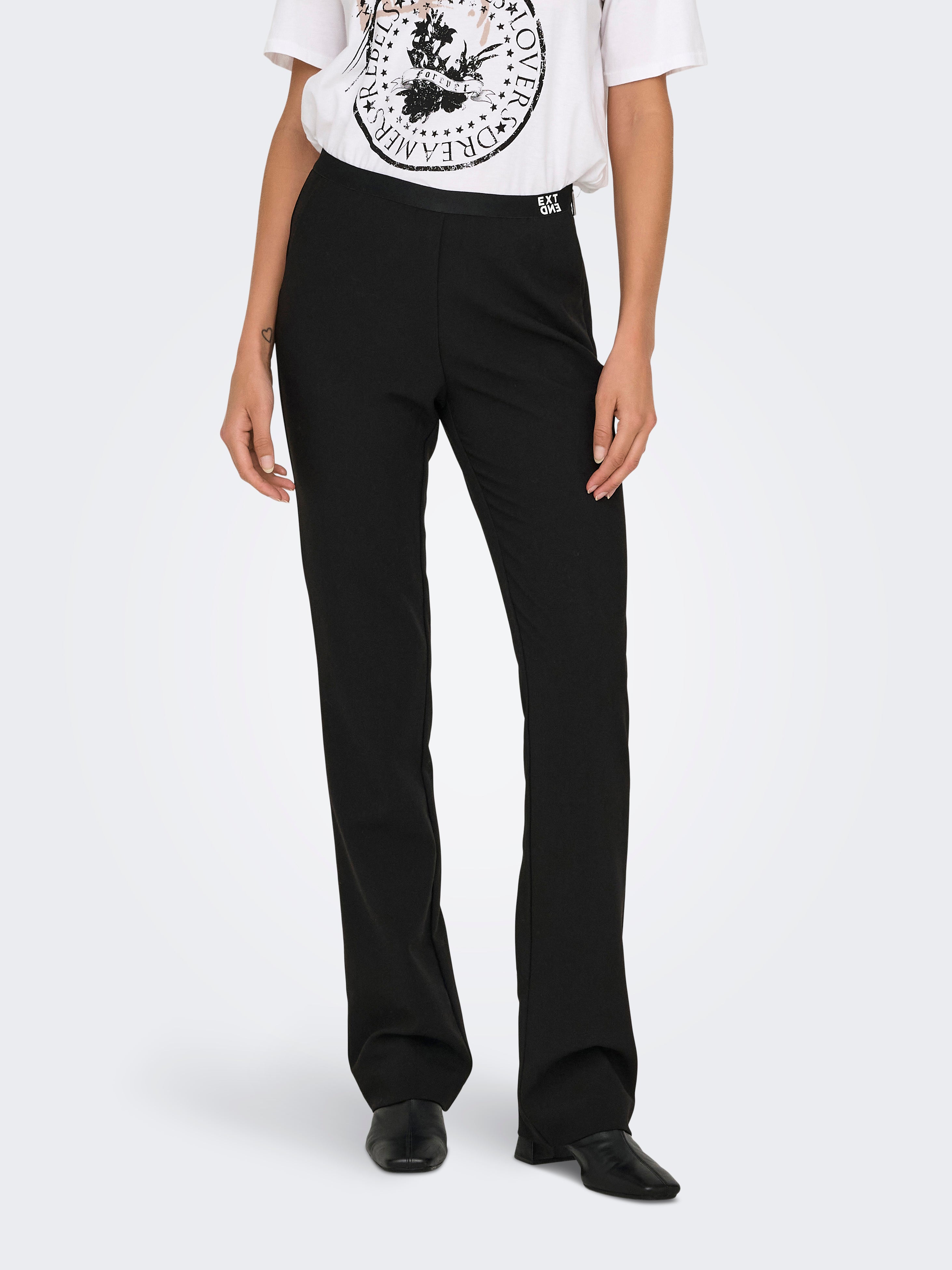 ONLREVA Hohe Taille Ausgestellt Hose Black