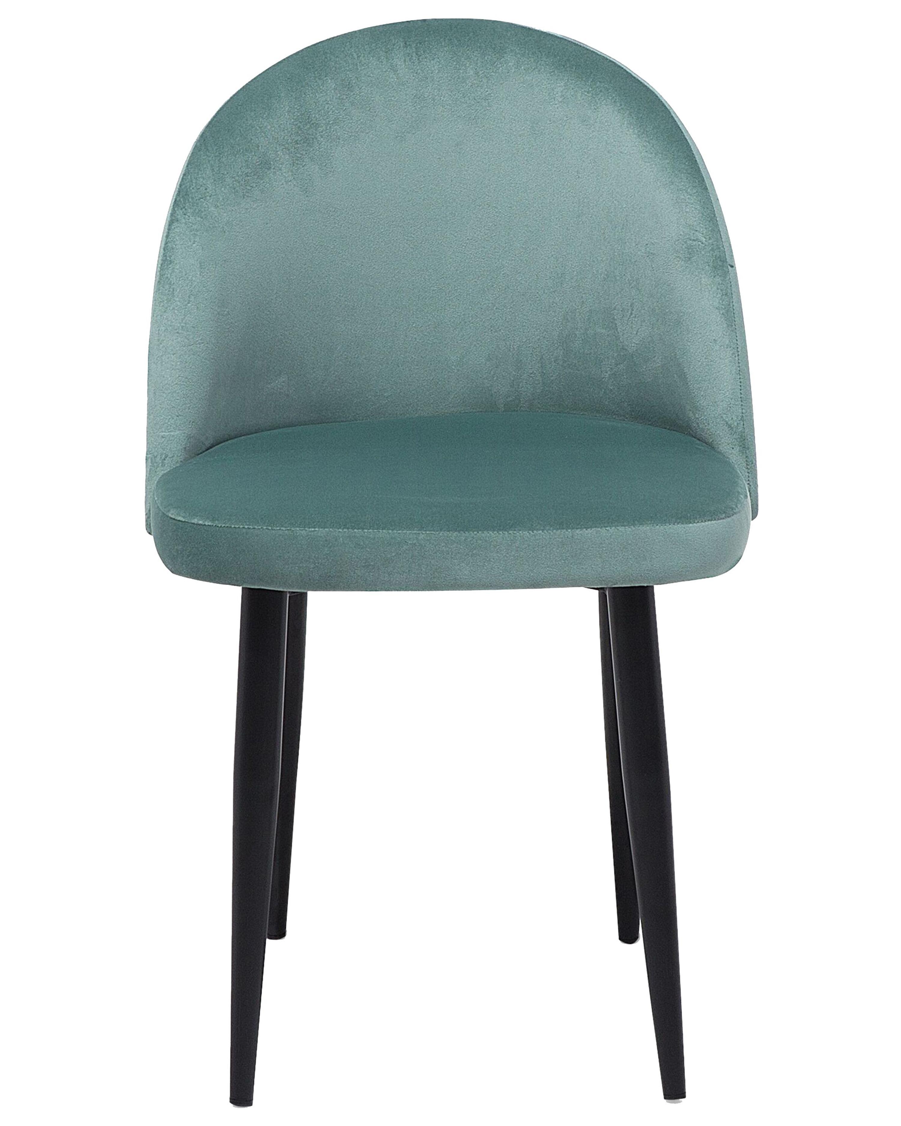Set van 2 eetkamerstoelen VISALIA Fluweel Mintgroen