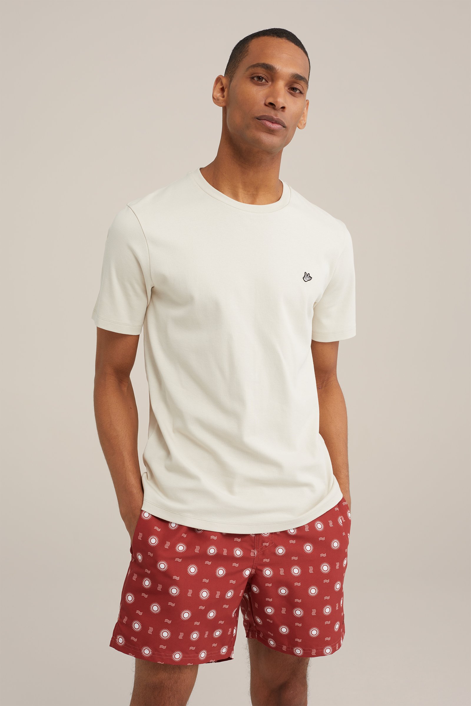 zwemshort met dessin WE Fashion Roestbruin