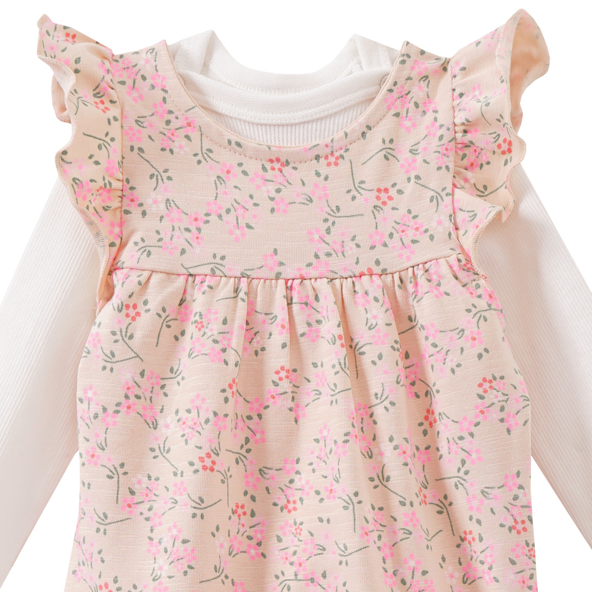 Topomini Newborn Strampler und Langarmbody im Set hellbeige / weiss