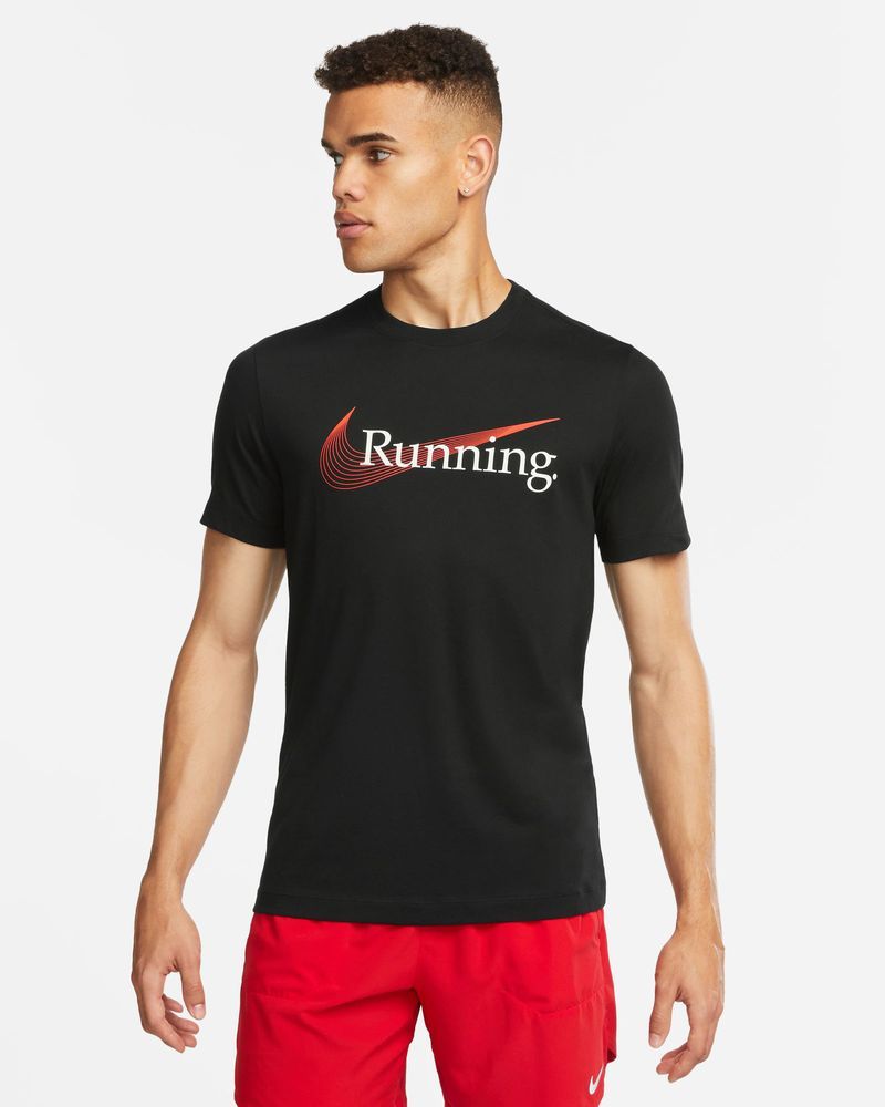 T-shirt de running Nike Dri-FIT Noir pour homme