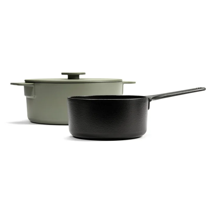 Serax - Surface Kasserolle aus Gusseisen, 1,3 Liter, grün