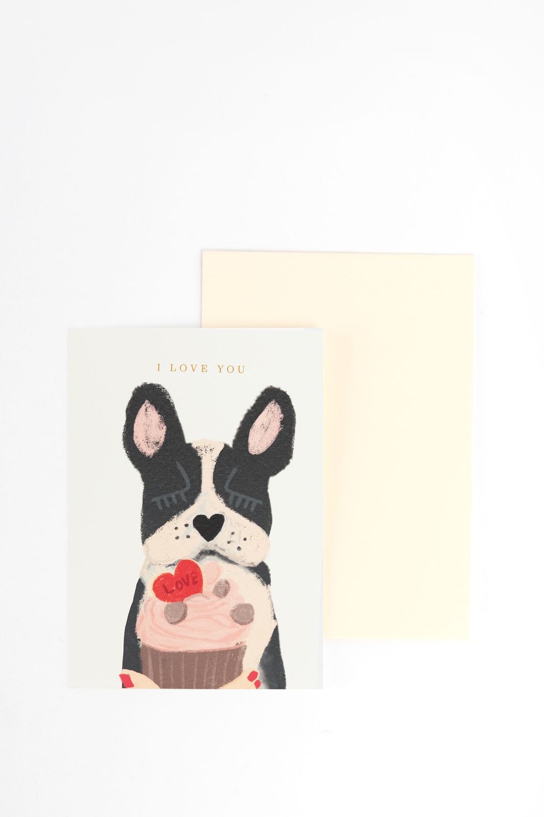 Postkaart I Love You bulldog