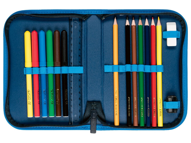 Schooltas met etui, pennenzak en sporttas