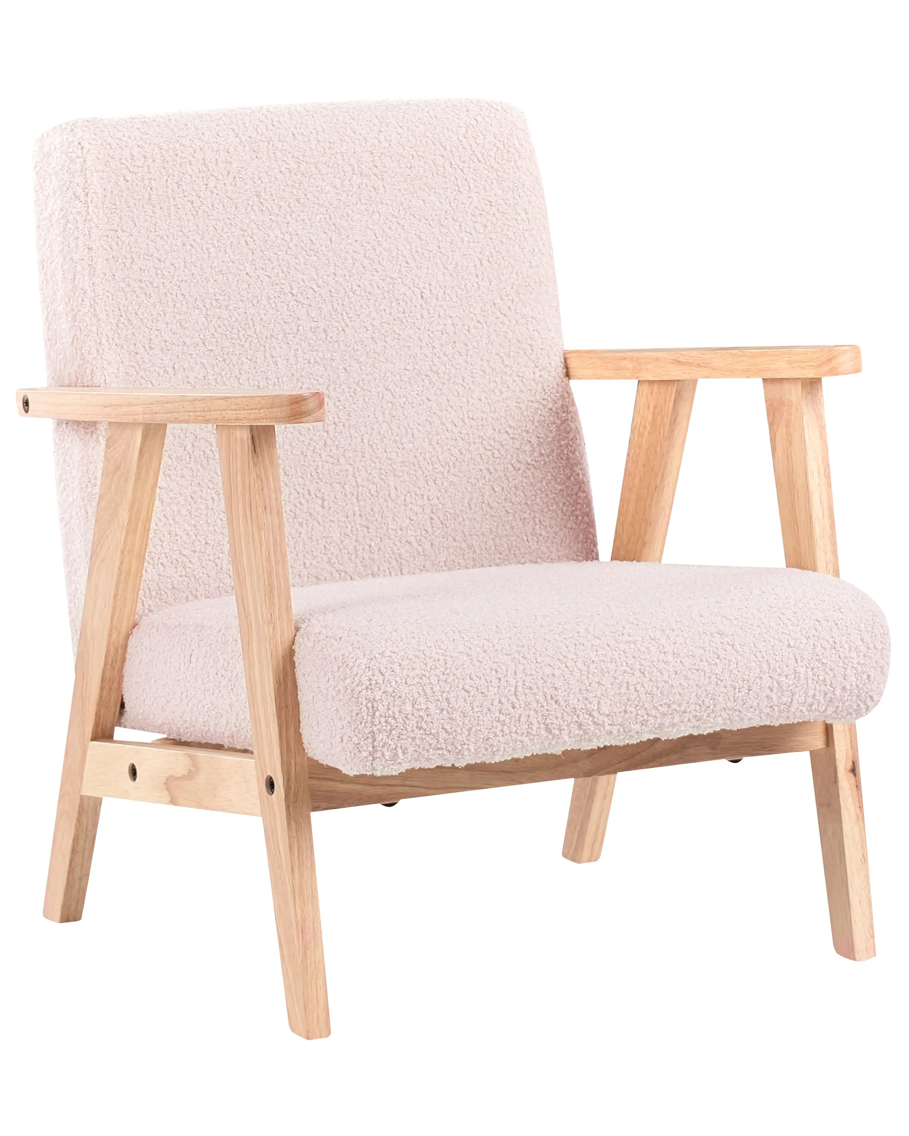 Kinderfauteuil LINDE Bouclé Pastelroze