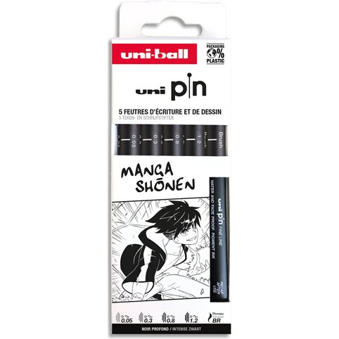 Feutre technique PIN 'Manga Shonen' PF, set de 5