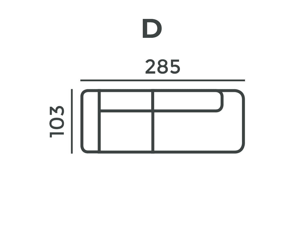 4X6 SOFA X6 modulaire bank D links beige melange - 285 cm