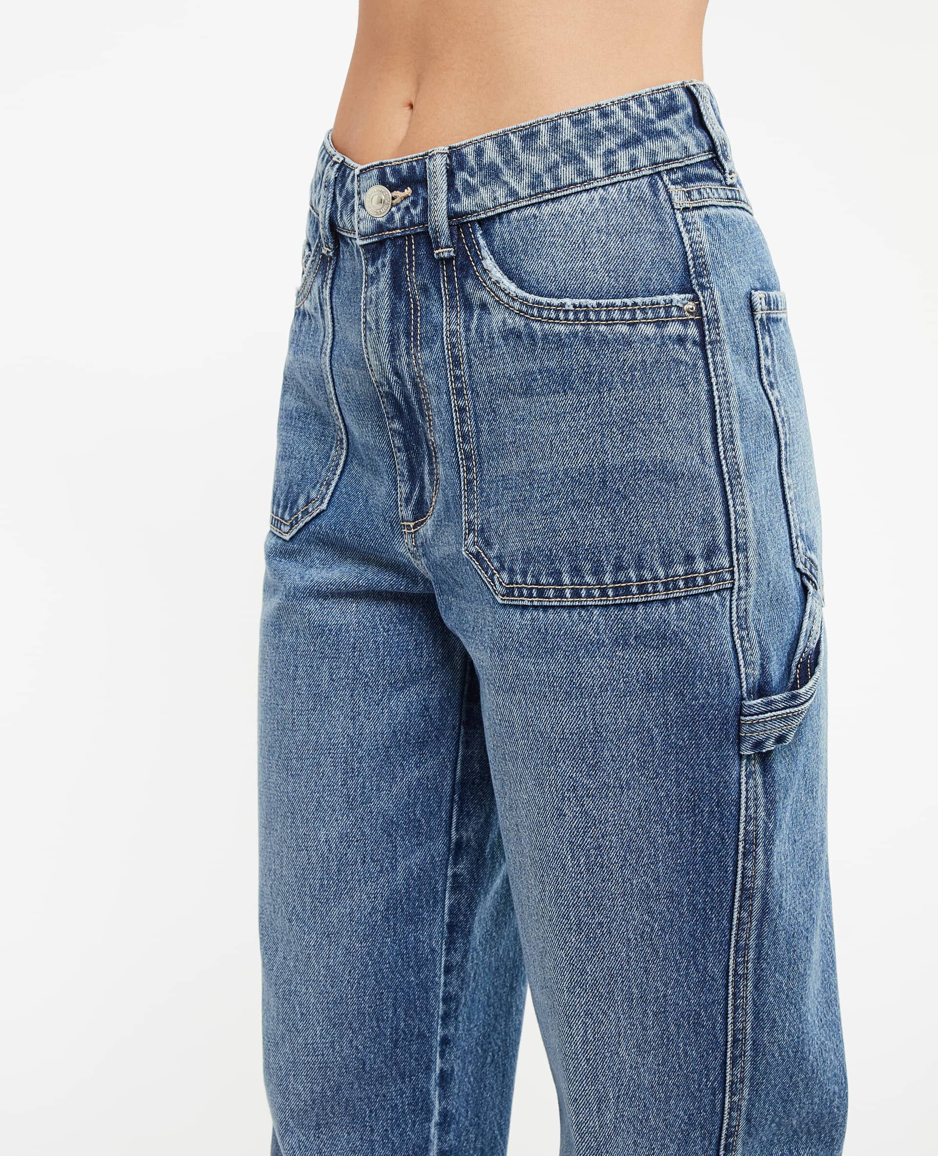 Jean droit taille haute - Bleu