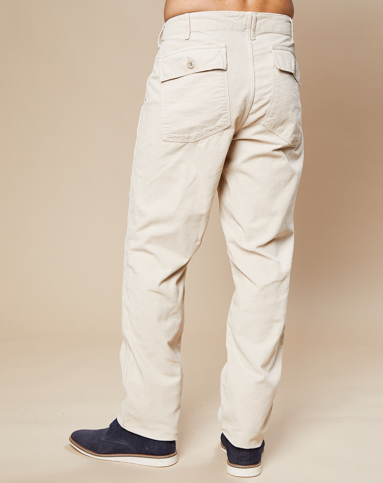 Hartford Pantalon en Velours côtelé Fatigue craie