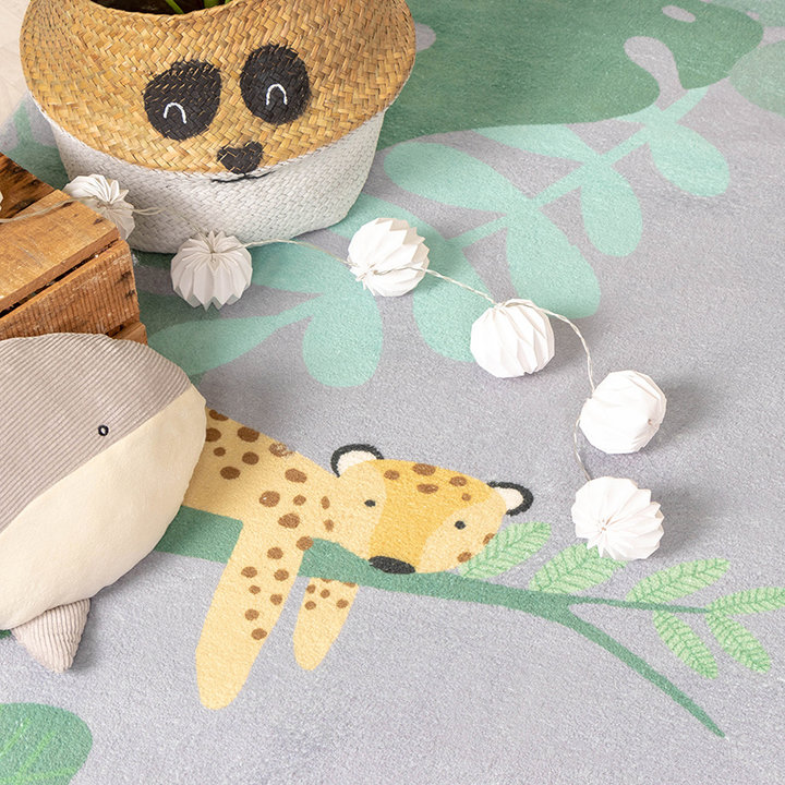 Kindervloerkleed - Jungle Giraffe Multicolor | Lekker zacht