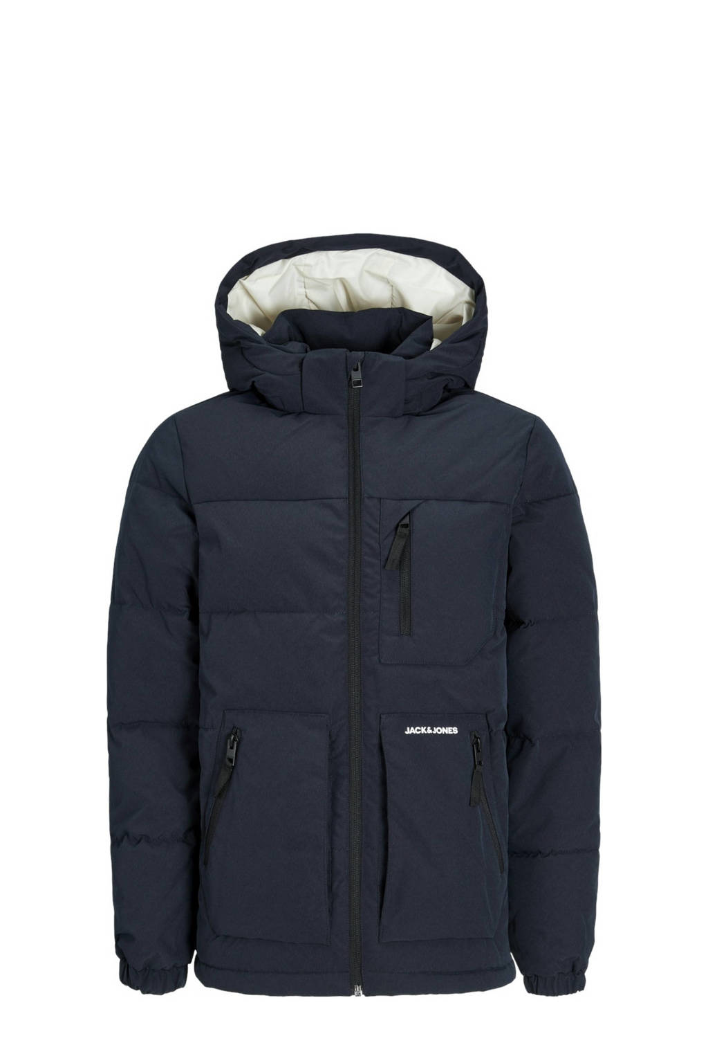 JACK & JONES gewatteerde winterjas JJEOTTO donkerblauw