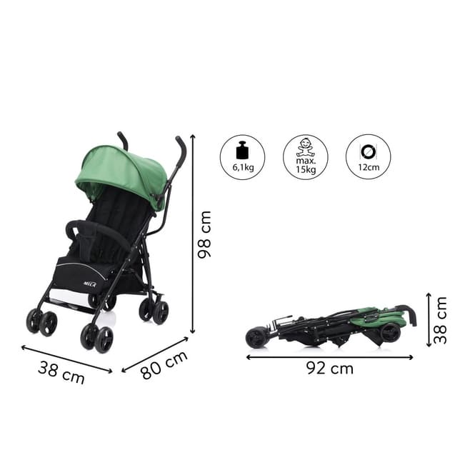 Liegebuggy Glider - schwarz/grün