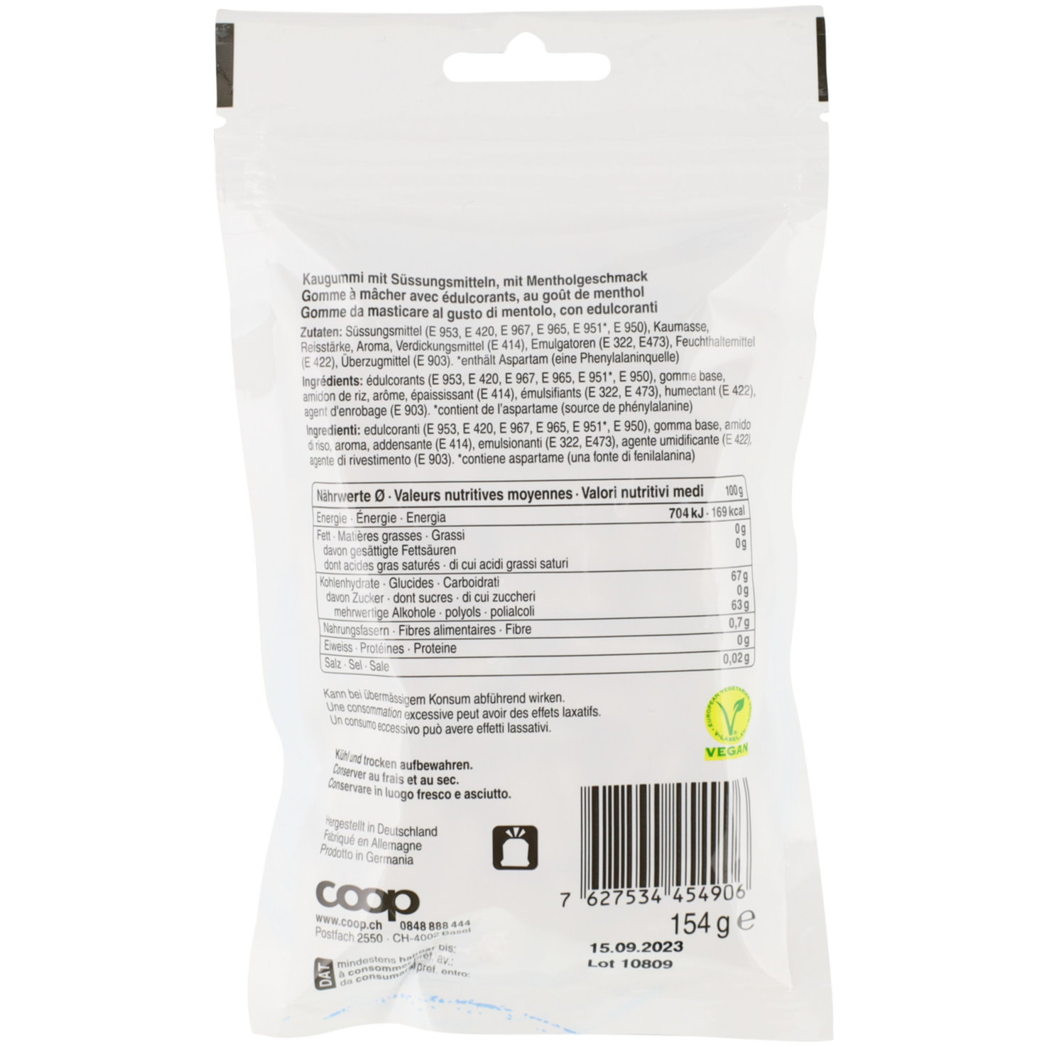 Prix Garantie Chewing Gum Menthol ohne Zucker