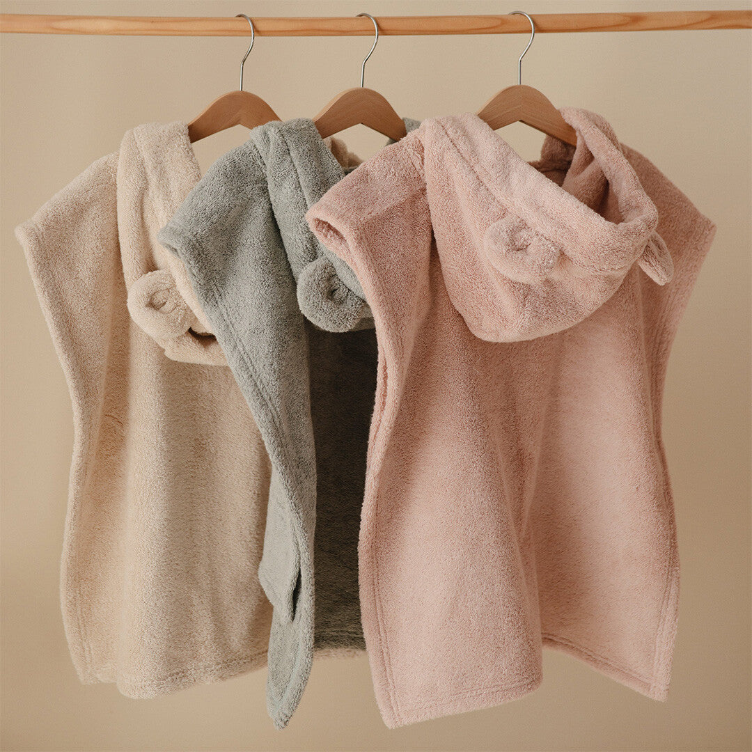 Mushie badponcho beer fog - 1-3 jaar