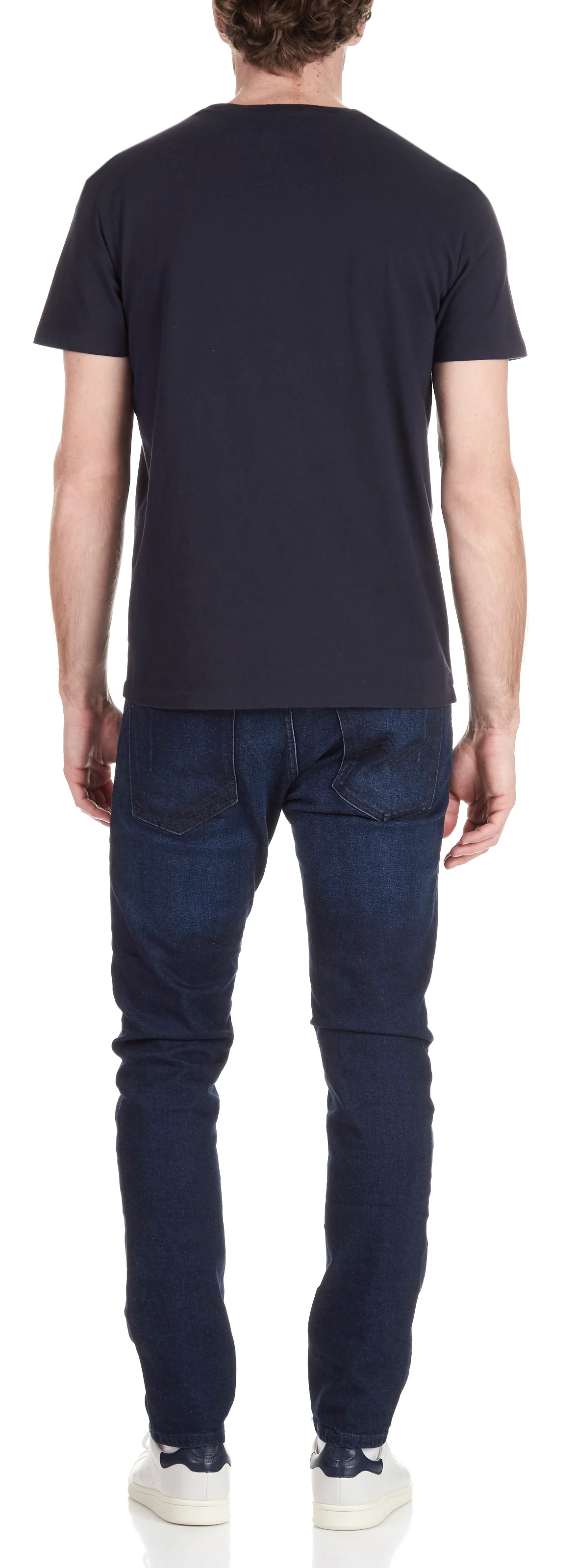 Tee-shirt col rond slim-fit en coton | Bleu