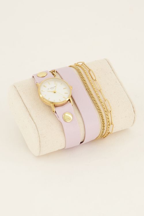 Lila horloge met dubbele band