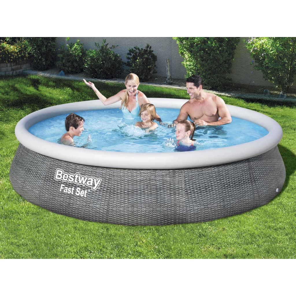 Bestway Fast Set Opblaasbaar Tuinzwembad met Pomp, 396x84 cm