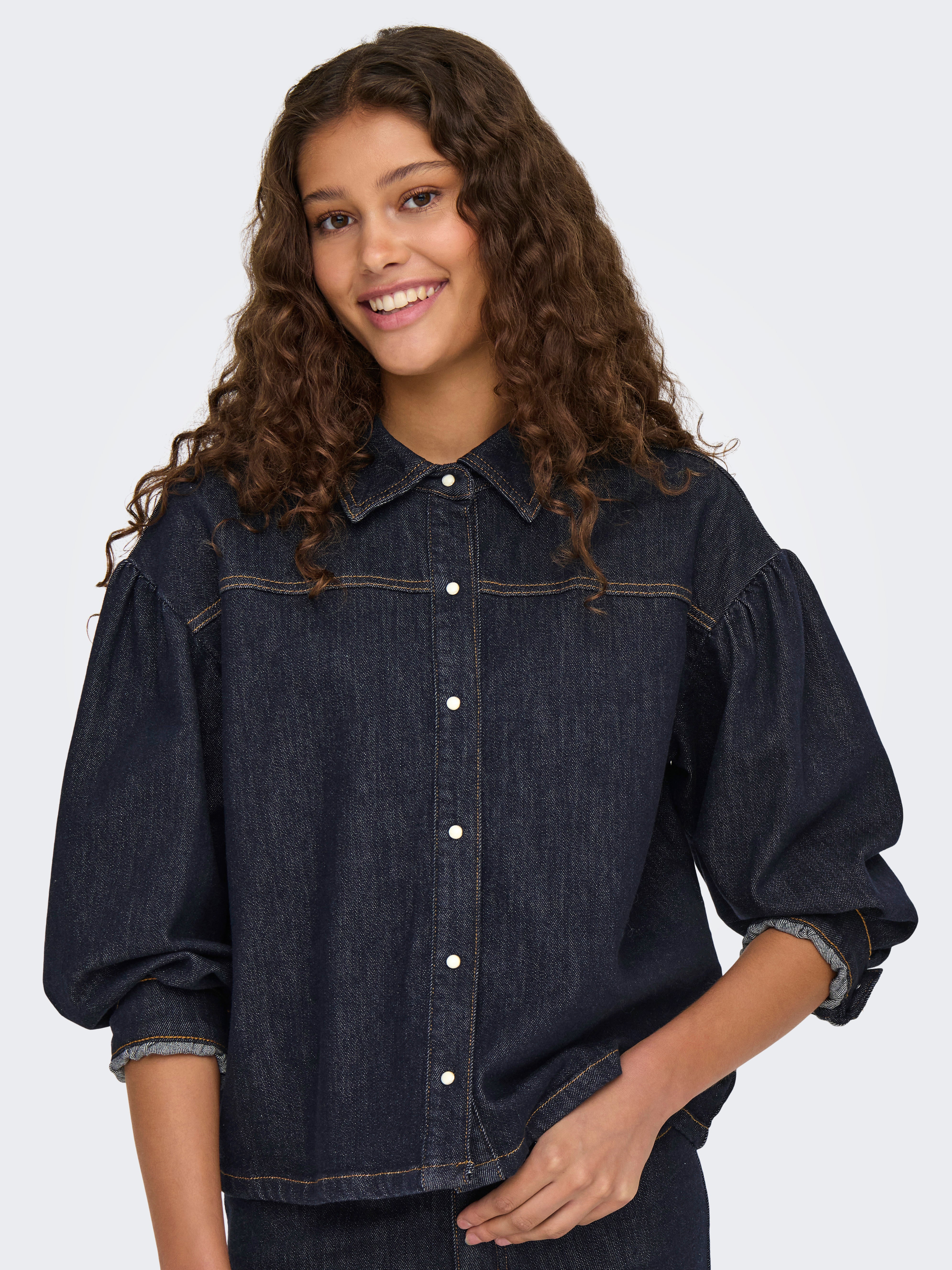 ONLNORELA Jeanshemd Dark Blue Denim
