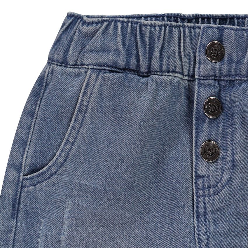 Jean droit effet used pour garçon - Bleu moyen