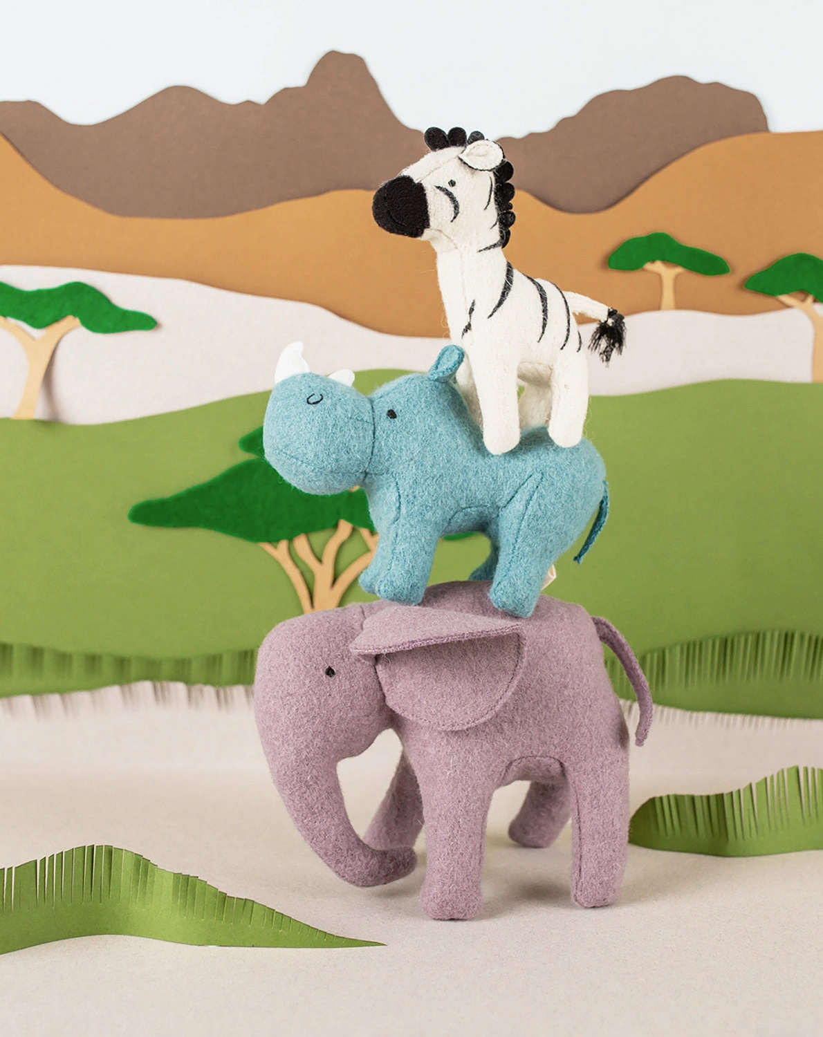 Kuscheltier-Set HOLDIE FOLK -  SAFARI ANIMALS 3-teilig