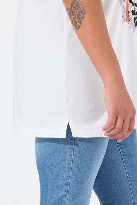 T-Shirt, Boxy Fit, Leo-Druck, Halbarm