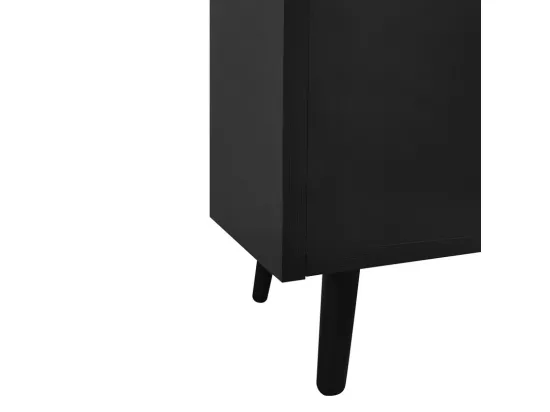 Meuble à chaussures - avec une banquette et 3 portes - Noir