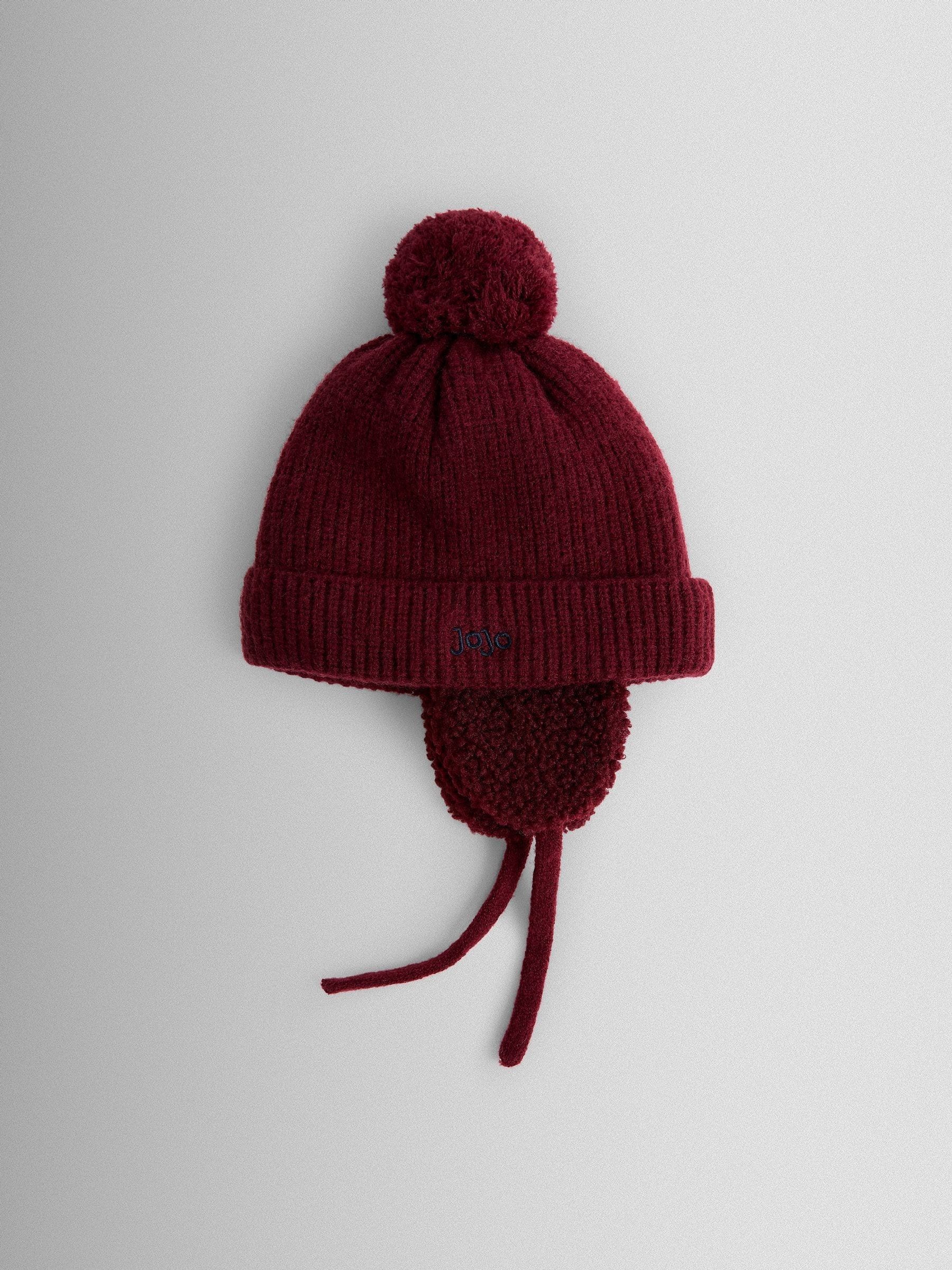 Paars - JoJo Maman Bébé Embroidered Cable Hat