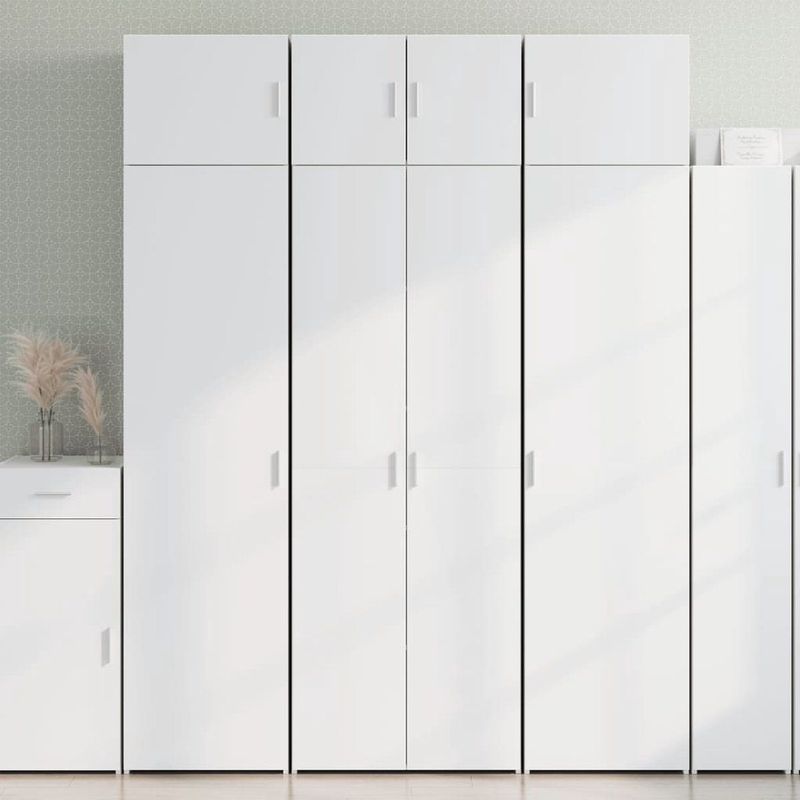 vidaXL - Opbergkast - Wit - Bewerkt Hout - 2 Kasten
