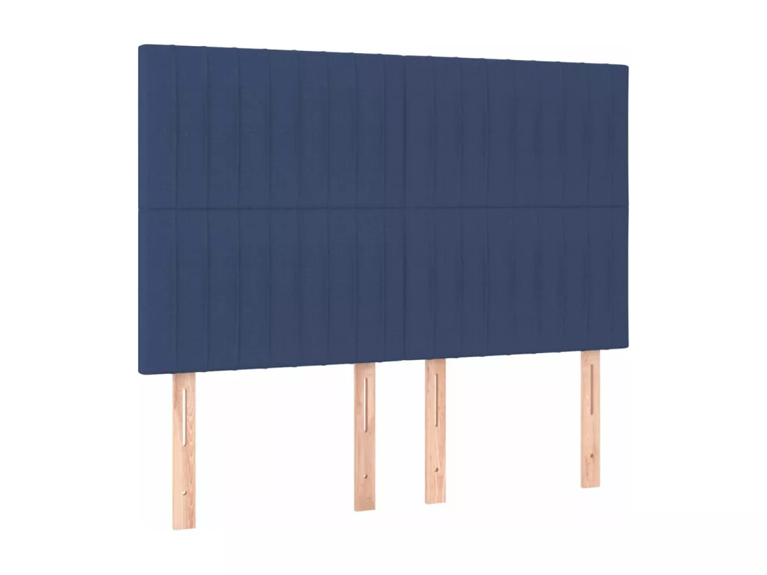Sommier tapissier avec matelas et LED Bleu 140x190 cm Tissu