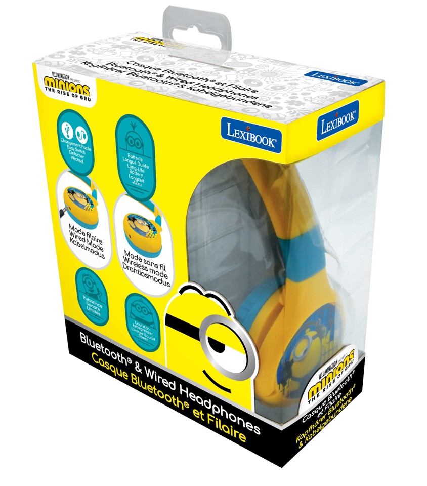 Lexibook - Minions 2 i 1 Bluetooth®-hovedtelefoner
