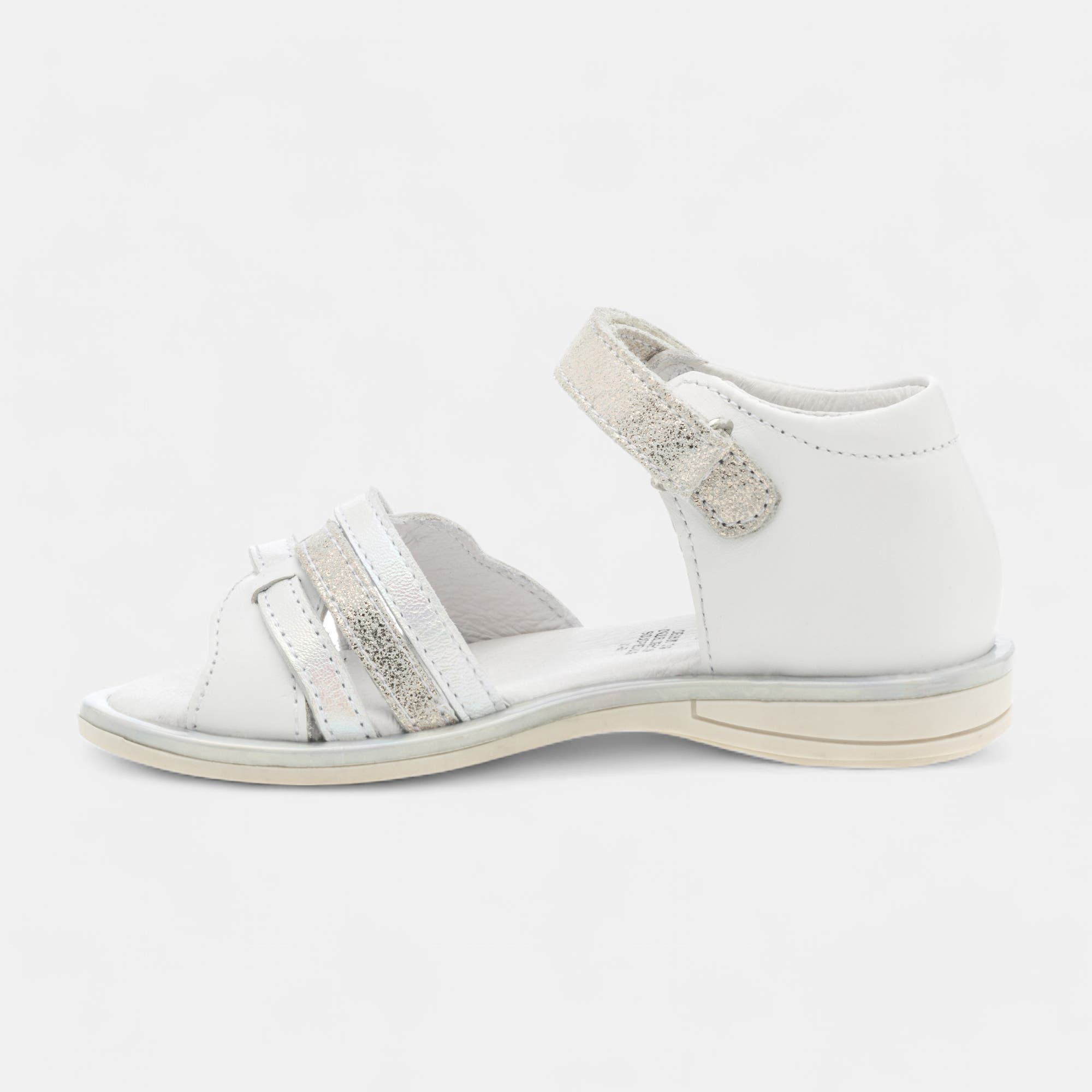 Nu-pieds Fille en cuir blanc
