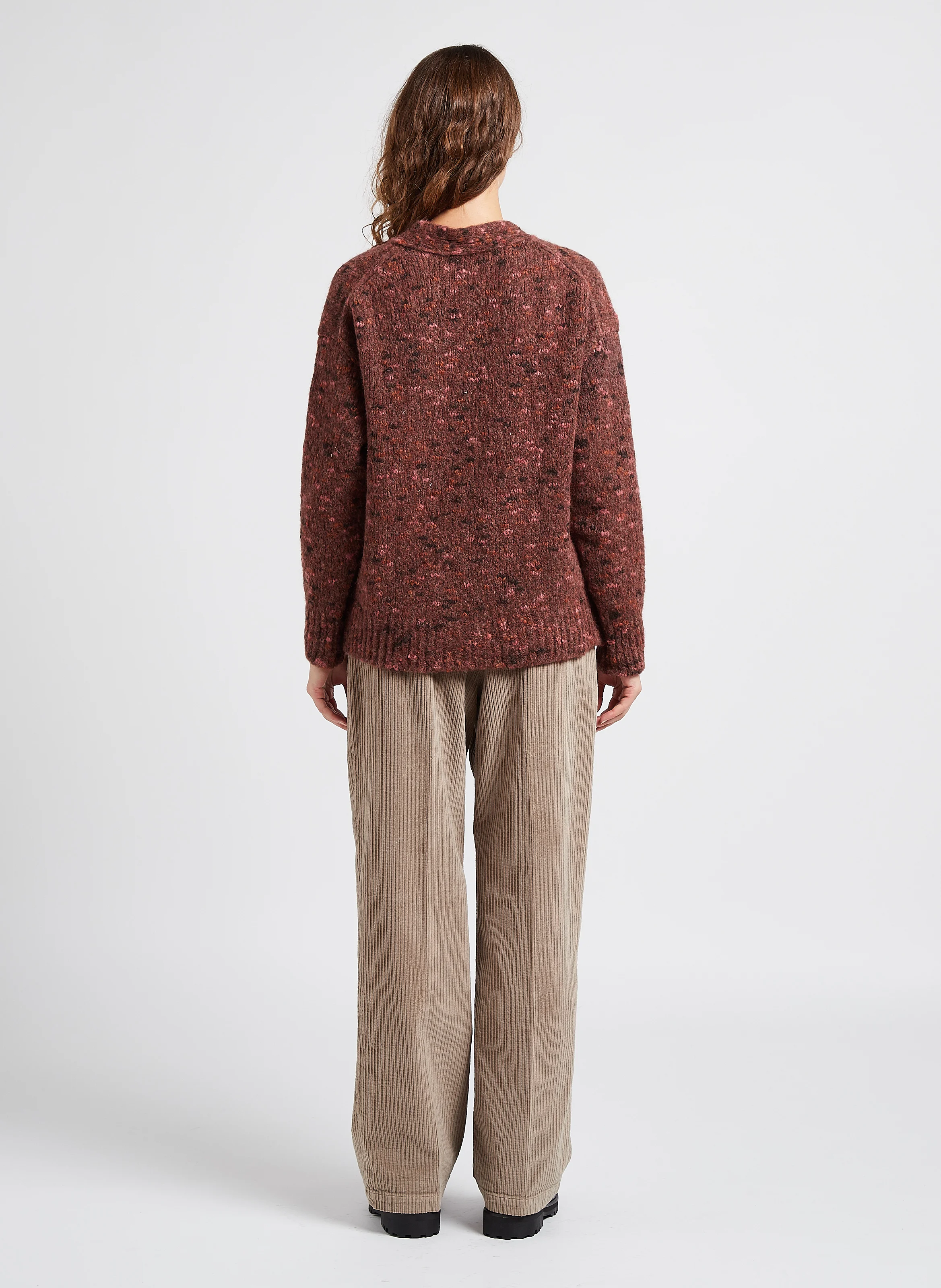 PUNAT - Pantalon droit en velours de coton côtelé| Argent
