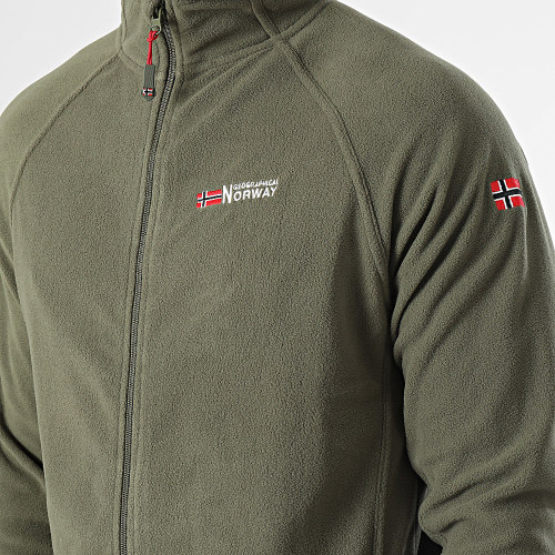 Sweat Zippé Polaire Vert Kaki