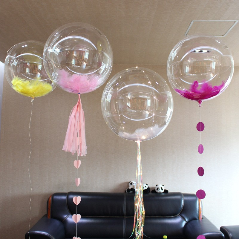 (50er Set) Ø40cm Party Ballons PVC befüllbare Luftballons - Transparent