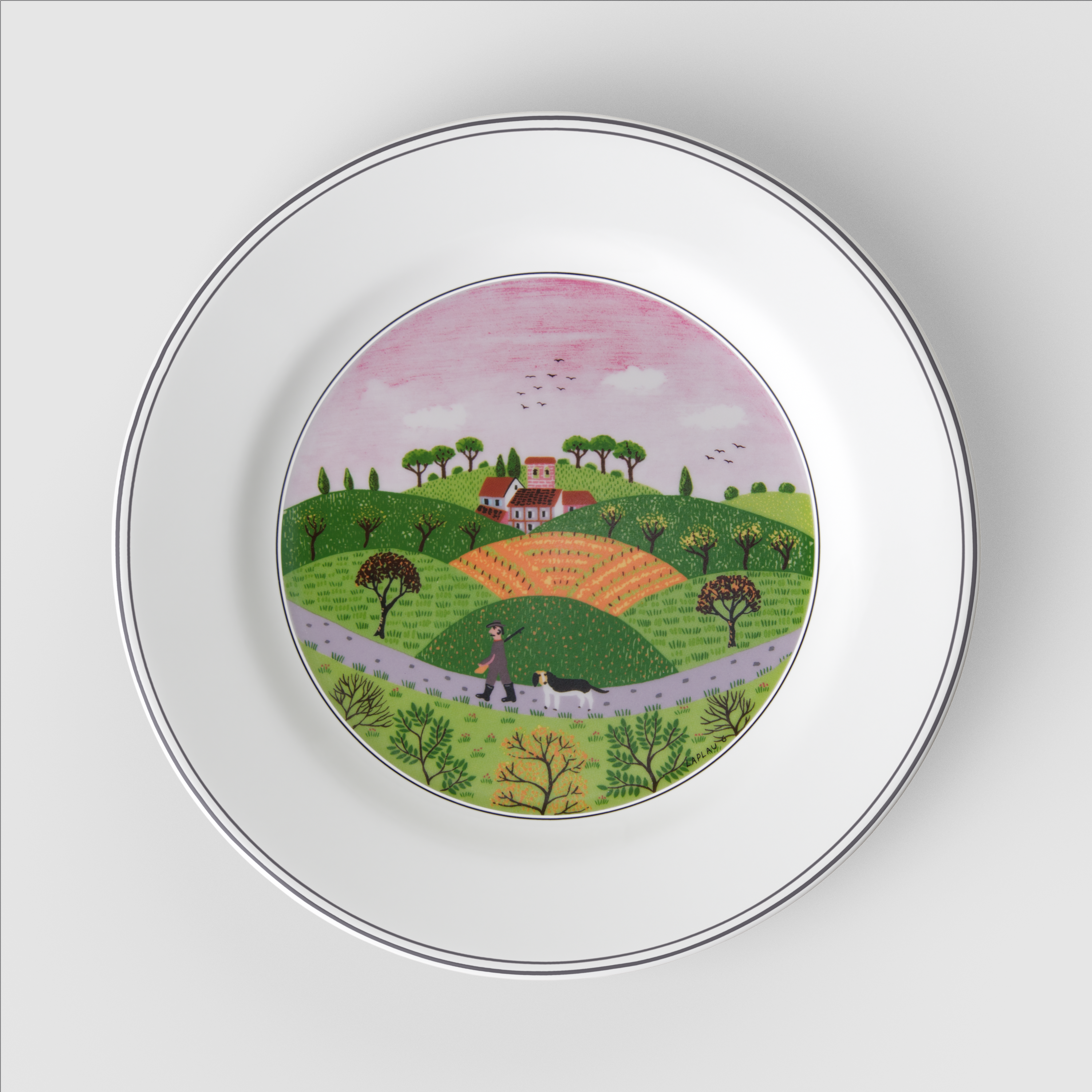 Design Naif Appetizer and dessert plate Multi-colored, 8.3'', Premium Porcelain