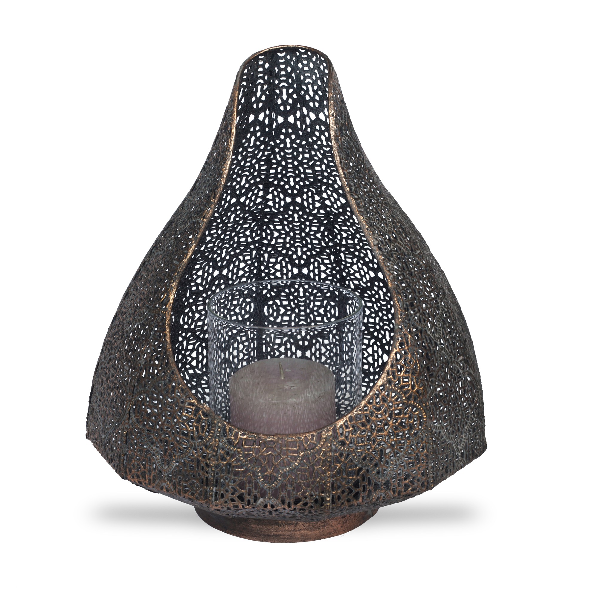 Windlicht 'Le Clerque', antik bronze, Ø 25,5 cm, H 30,5 cm von fischer's lagerhaus