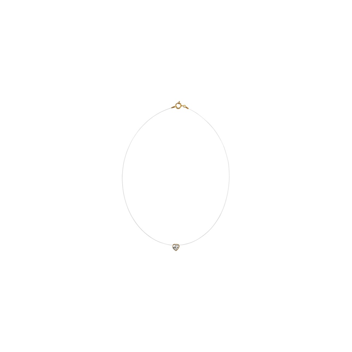 Collier nylon Coeur - Plaqué or